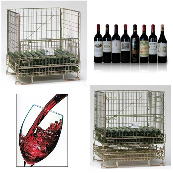 Warehouse metal folding storage cage