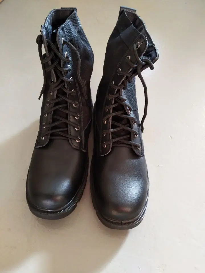 Black Leather Steel Toe Military Rangers/military Leather Boots/combat ...