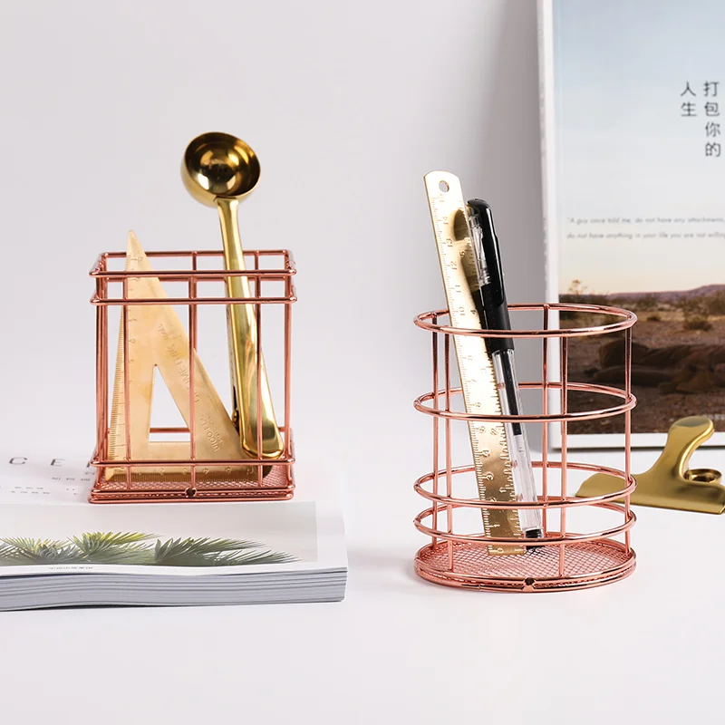 rose gold makeup holder