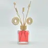 100ml square glass bottle 24mm bamboo cap perfume essential oil bamboo oil diffuser