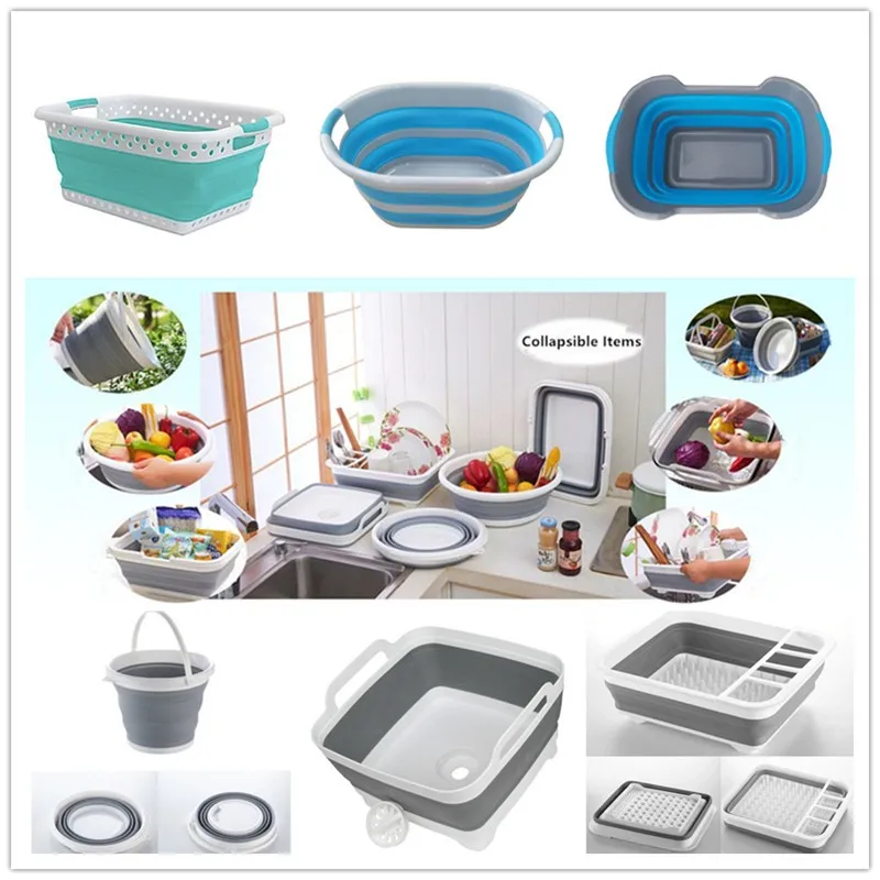 Allife Plastic Collapsible Dish Tub Basin,Dishpan For Washing Dishes