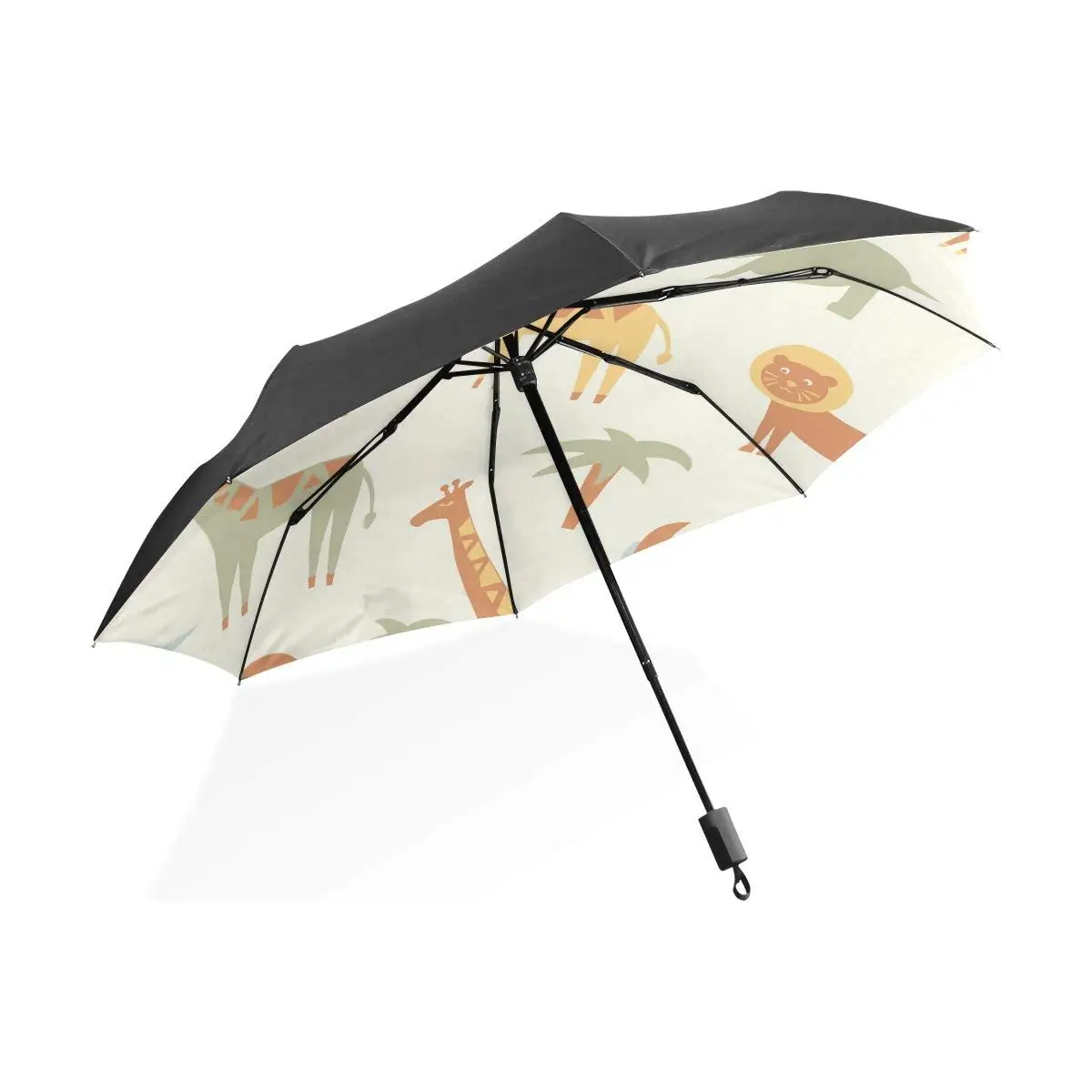 Custom The Leopard grain pattern Compact Travel Windproof Rainproof Foldable Umbrella