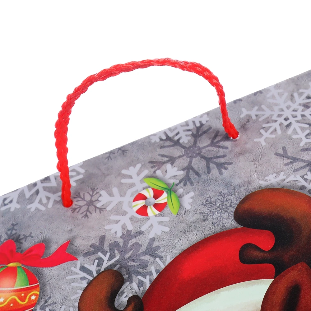 Special Design Cartoon Animal Heavy-Duty Christmas Shopping Gift Bags With Snow