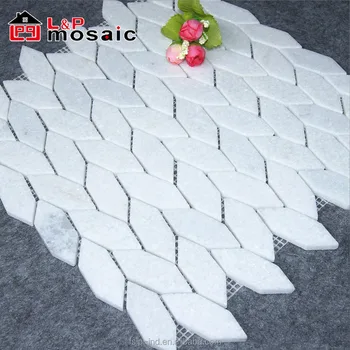 2018 Thasos Mármol Blanco Piedra Hexágono Forma De Hoja De Azulejos De