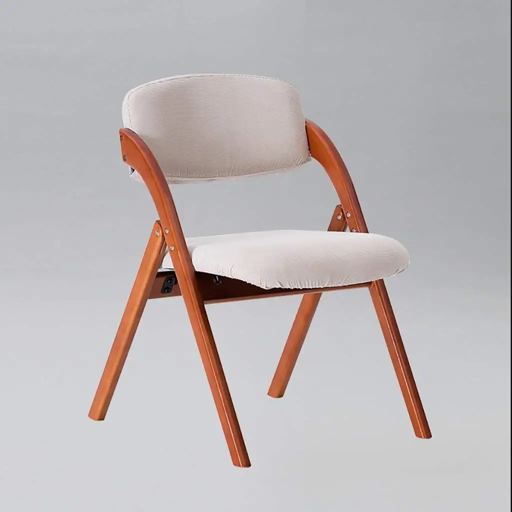 fold up chairs Restaurant coffee chair solid wood folding chair backrest creative dining chair Nordic dining chair washable Folding Chairs (Color : 3)