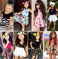 New Summer Girls Suit Kids Baby Girls Clothing Set Children T shirt Flower Skirt 2 pc
