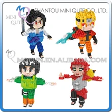 Mini Qute Lele Brother Anime 3d Naruto Sasuke Gaara Rock Lee boy gift block building blocks