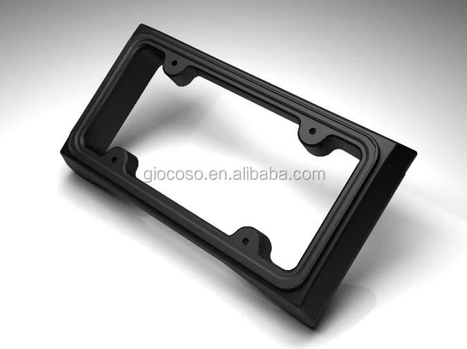 Rubber Black License Plates Frame Auto Front Bumper Guard Protector For License Plate Holder