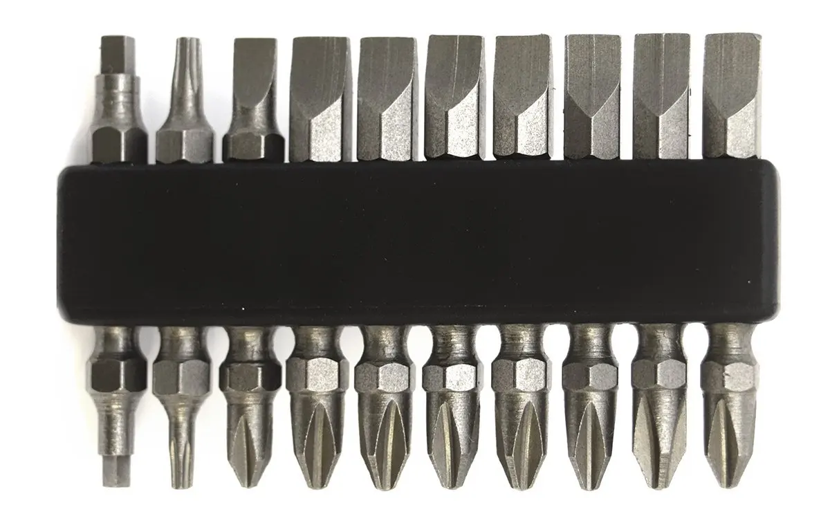 McKay 10 Pc 2” Double-End Power Tool & Screwdriver Bit Set- Connects to any Hex Shank- Includes Phillips, Robertson Slot & Torx Bits Attachments
