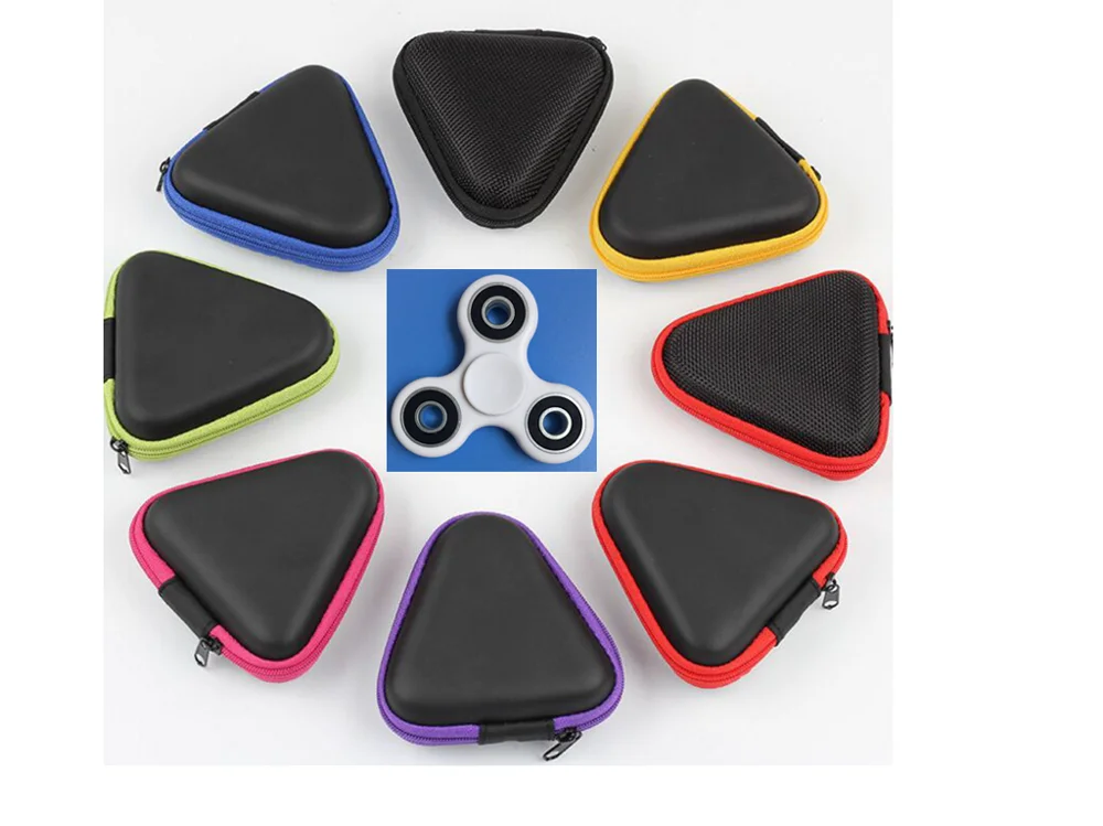 Box Case For Dustproof Hand Spinner EDC Tri Fidget Spinner Focus Fingertip Gyro Toy Leather Flip EVA Storage (6)