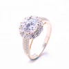 Female Jewelry Cubic Zircon Gold Customized Wedding Ring With Stones