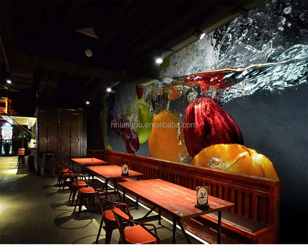 3d Custom Water Fruit Wallpaper Restaurant Bar Fresh Fruits Background  Wallpaper Mural - Buy 3d Wallpaper,Water Fruit Wallpaper,Restaurant  Wallpaper Product on 