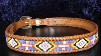 Beaded Men&#39;s Women&#39;s Indian Leather Belt Western Style - Buy Indian Leather Blet,Leather Belts ...