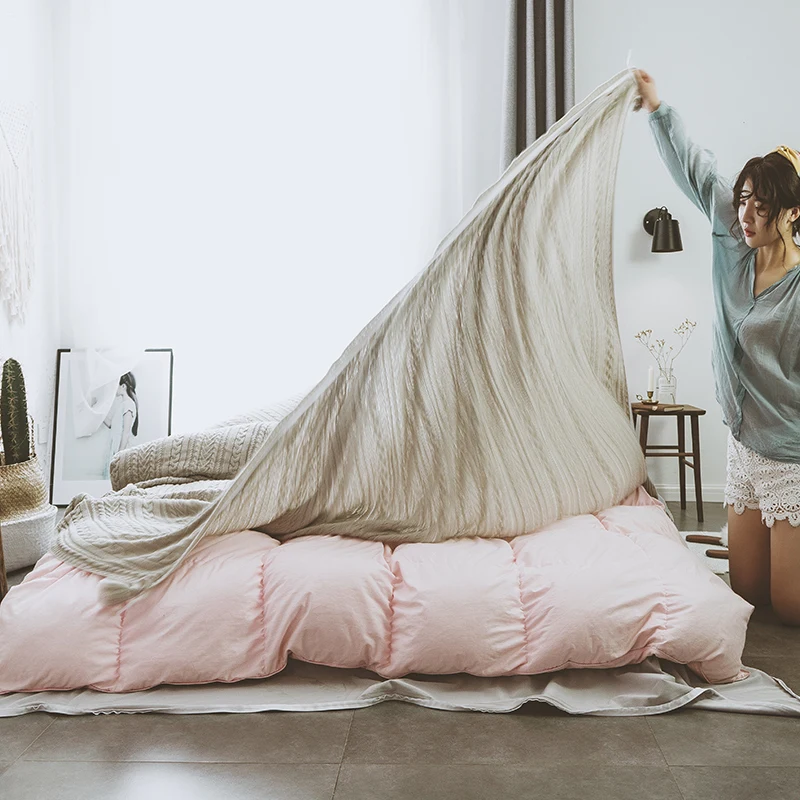 Korean 4pcs Comforter Ab Design Cotton Fabric Winter Soft Polyester