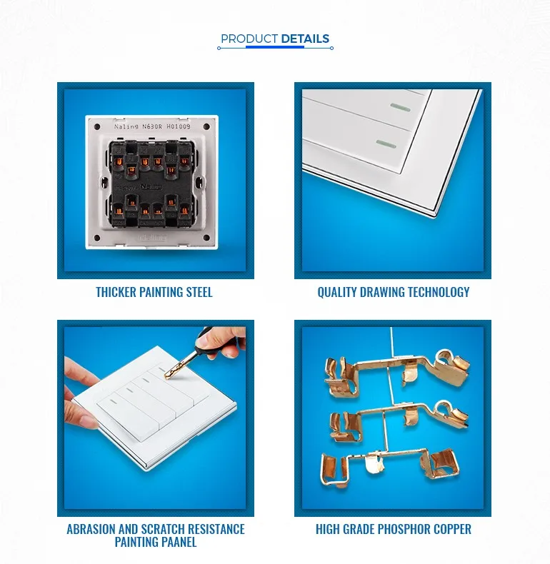 Gold Color 4 Gang 2 Way Switches Electric