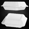 Biodegradable tableware disposable sugarcane 3 compartment food container 8inch