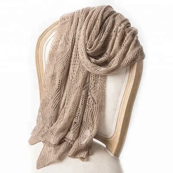 soft and skin friendly knitting cashmere scarf with thin weight