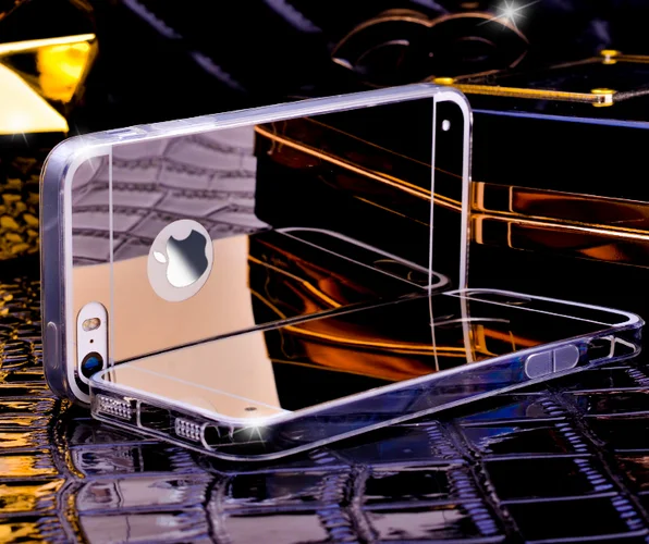 Luxury clear tpu mirror metal back case for iphone 6s, for iphone 6/6s plus/5s tpu mirror case