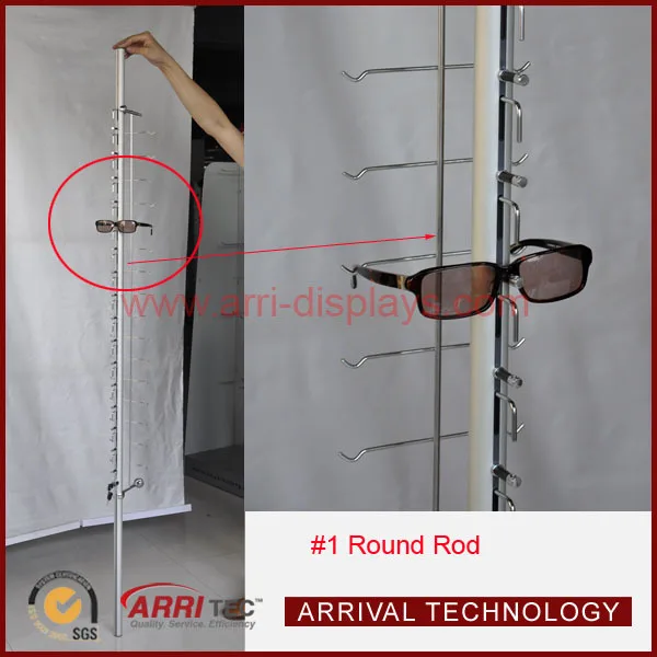 Aluminum Metal Lockable Optical Frame Eyewear Display Rods Eyeglasses
