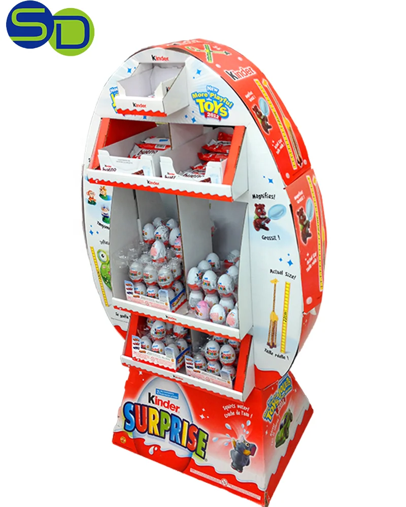 Kinder Surprise Easter Egg Toy Display Rack 4sides Cardboard Floor Pallet Display Stand Buy China Supplier Promotional Toy Display Stand Point Of Purchase Cardbaord Display Stand Easter Celebration Advertising Display Rack Festival