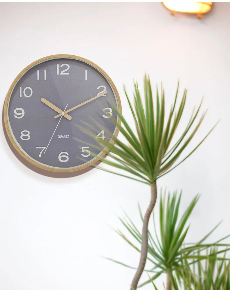 China Manufacture 12 Inch Weave Pattern Wooden Style Wall Clock Chinese