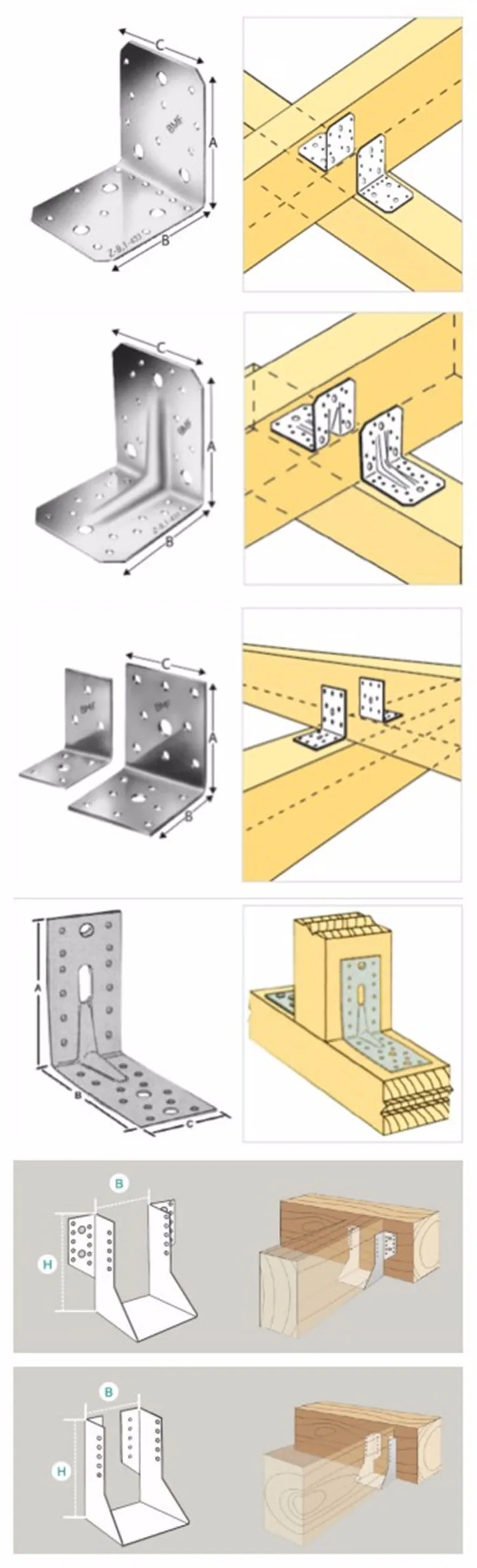 Galvanized Sheet Steel Wood Connector Joist Hanger For Construction