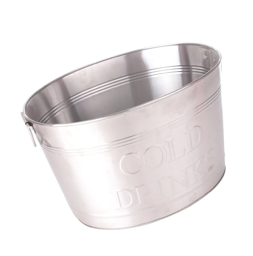 Stainless Steel Beverage Tub Galvanized Metal Drink Tub Ice Bucket