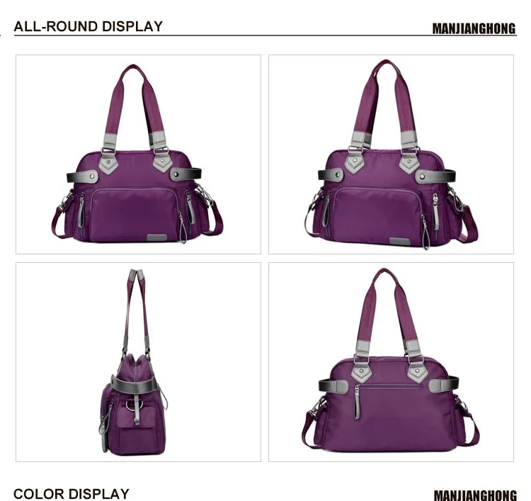 2020 Wholesale popular nylon blank handbags with leather adjustable straps