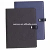 Cheap A4 file folder customized PU document holder with notepad and silicone closure
