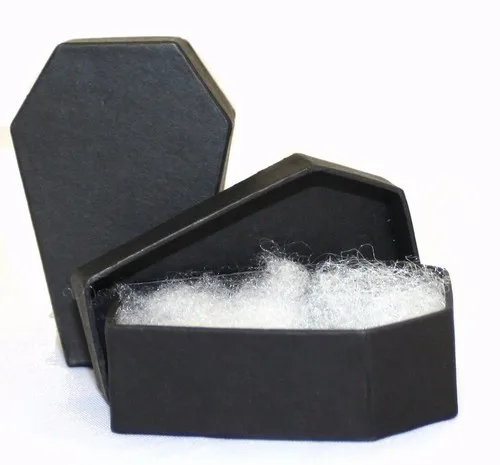 Custom Black Small Cardboard Coffin Gift Box With Cotton - Buy