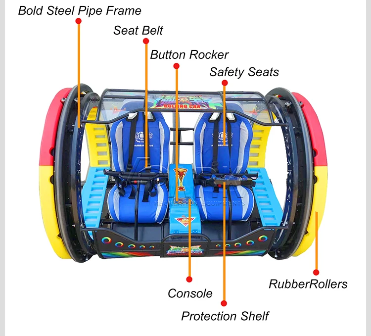 Amusement park kid rides rolling car game machine high quality happy car