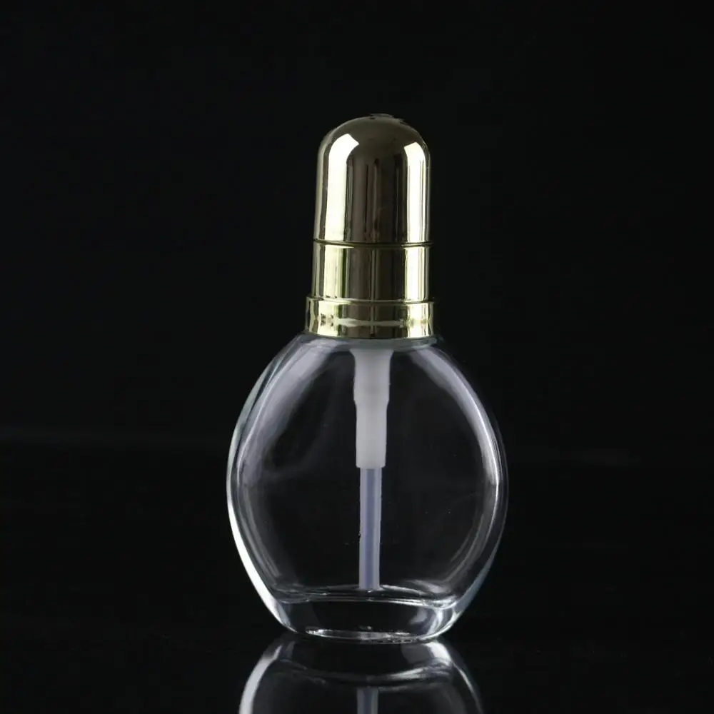 瓶与金色乳液泵 - buy 基础玻璃瓶,30毫升玻璃瓶,30毫升椭圆形瓶子