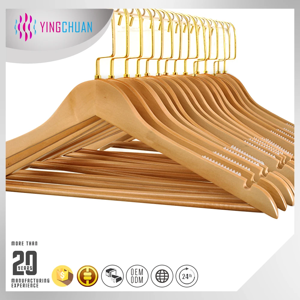 Wholesale Wood Hangers For Clothes Cheap Hanger With Gold Hook Buy