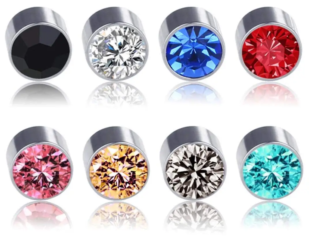 Buy Idin Men Earrings Stainless steel imitation diamond