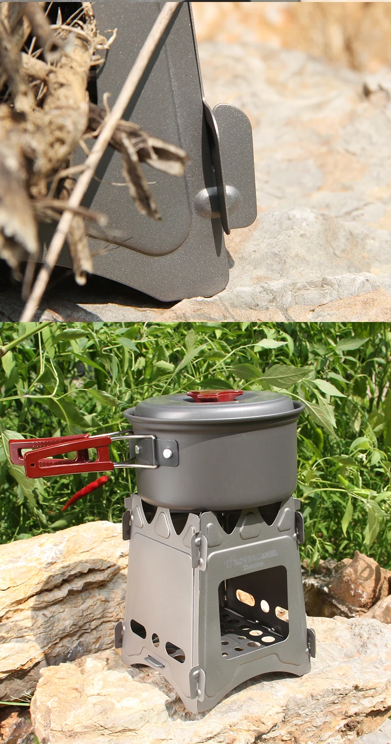 Portable Outdoor Ultralight Titanium Pellet Stove Titanium Wood Burning ...