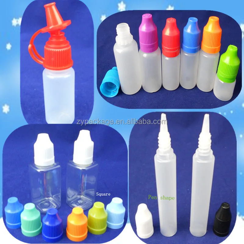 5ml 10ml 15ml Squeeze Liquid Glue Bottle With Childproof Cap Plastic
