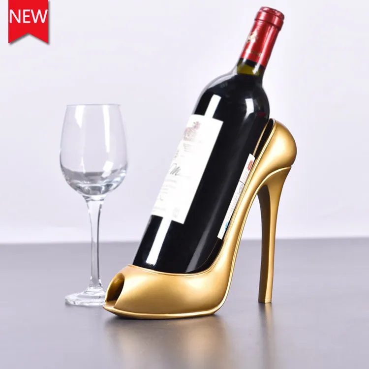 Champagne Winomo High Heel Shoe Wine Bottle Holder Wine Rack Home Craft Decoration 