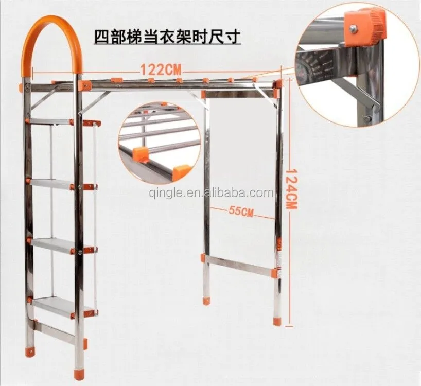 Aluminum Ladder With Clothes Drying Rack Buy Aluminum Ladder,2 In 1