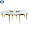 Mdf Half Moon Dining Table Hotel Wedding Banquet gold frame table