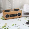 Easy and simple to handle mini bamboo 2.0 wireless speaker bluetooth with FM radio multifunction