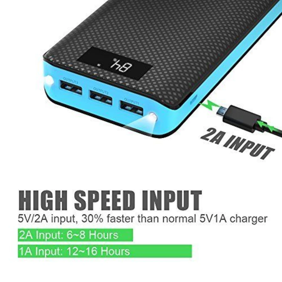 Portable 24000mAh Power Bank 3 USB LED Light Backup Battery Charger For iPhone X 8 Samsung High Quality - ANKUX.COM