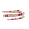 rose gold plated pink white cubic zirconia cz multi wrap ring ring