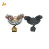 wholesale custom eagle shape glitter badge pin soft enamel lapel pin with chain