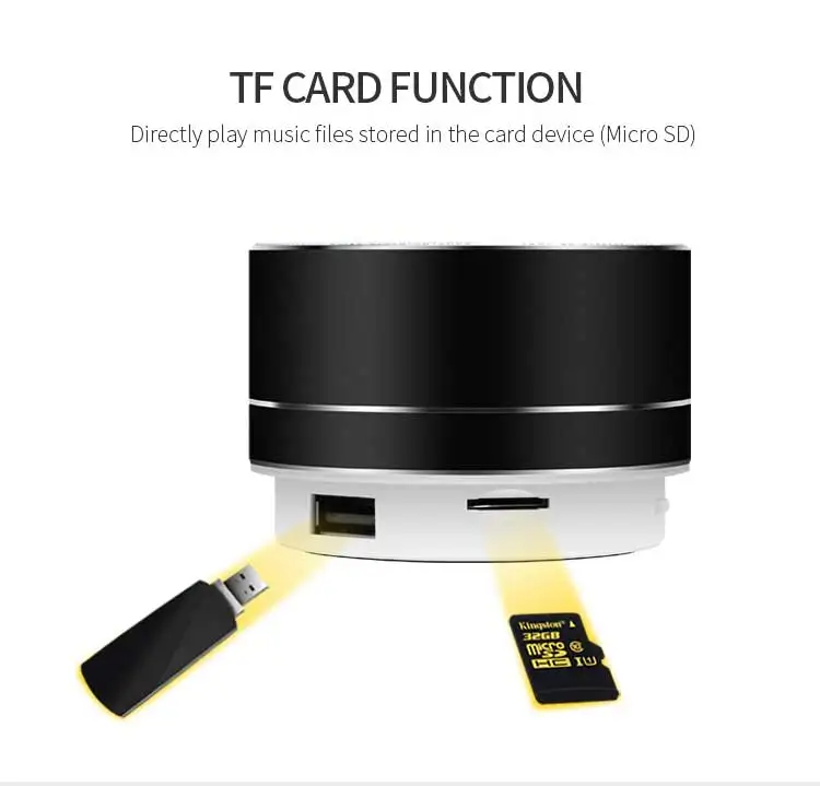 New Arrival Mini Wireless Portable Blue Tooth A10 Speaker Music Subwoofer Support Tf Usb With Led Lamp - ANKUX.COM
