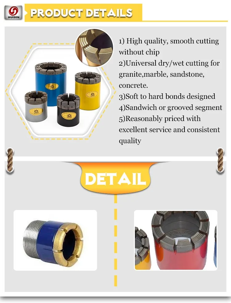 Express Supplier Diamond Core Drill Bits For Hard Rock Drilling Stone