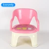 New arrival cute colorful plastic kids make sound baby stool with backrest