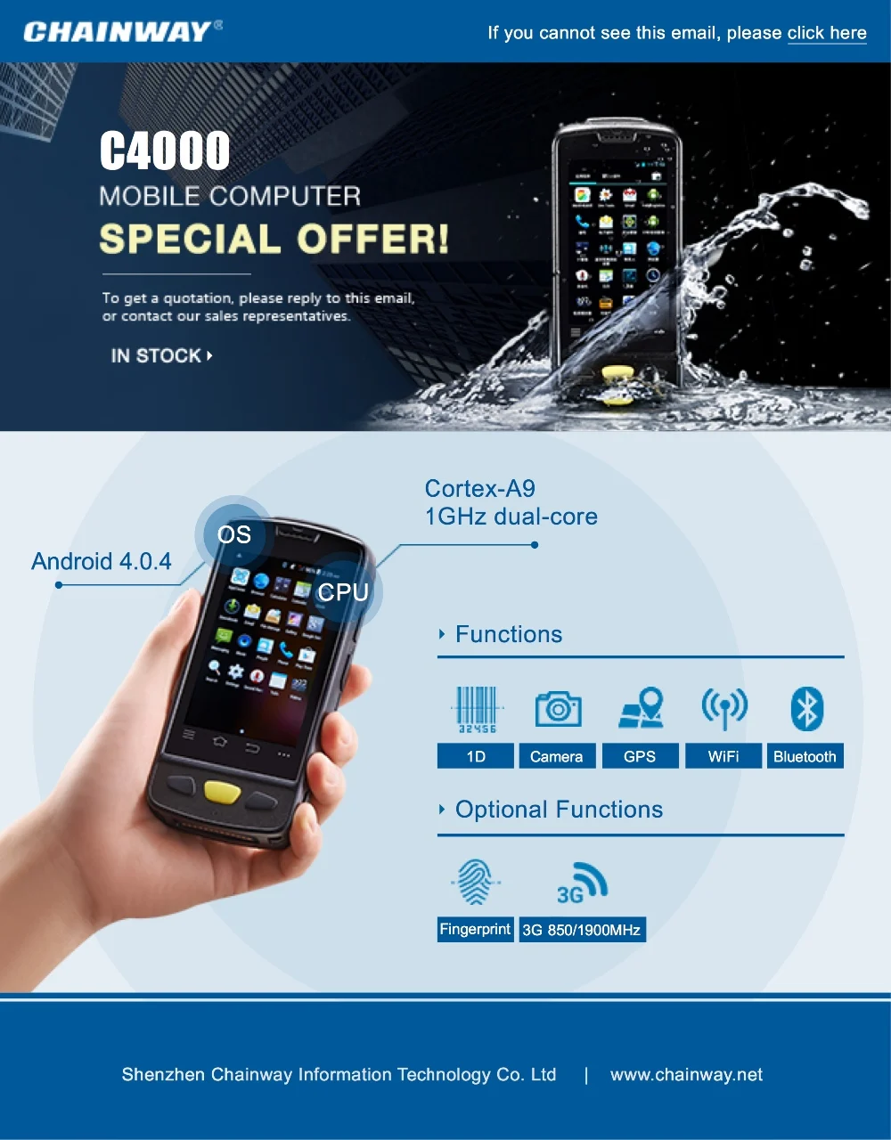 Android easy use Chainway C4000 Android PDA with barcode scanner, RFID ...