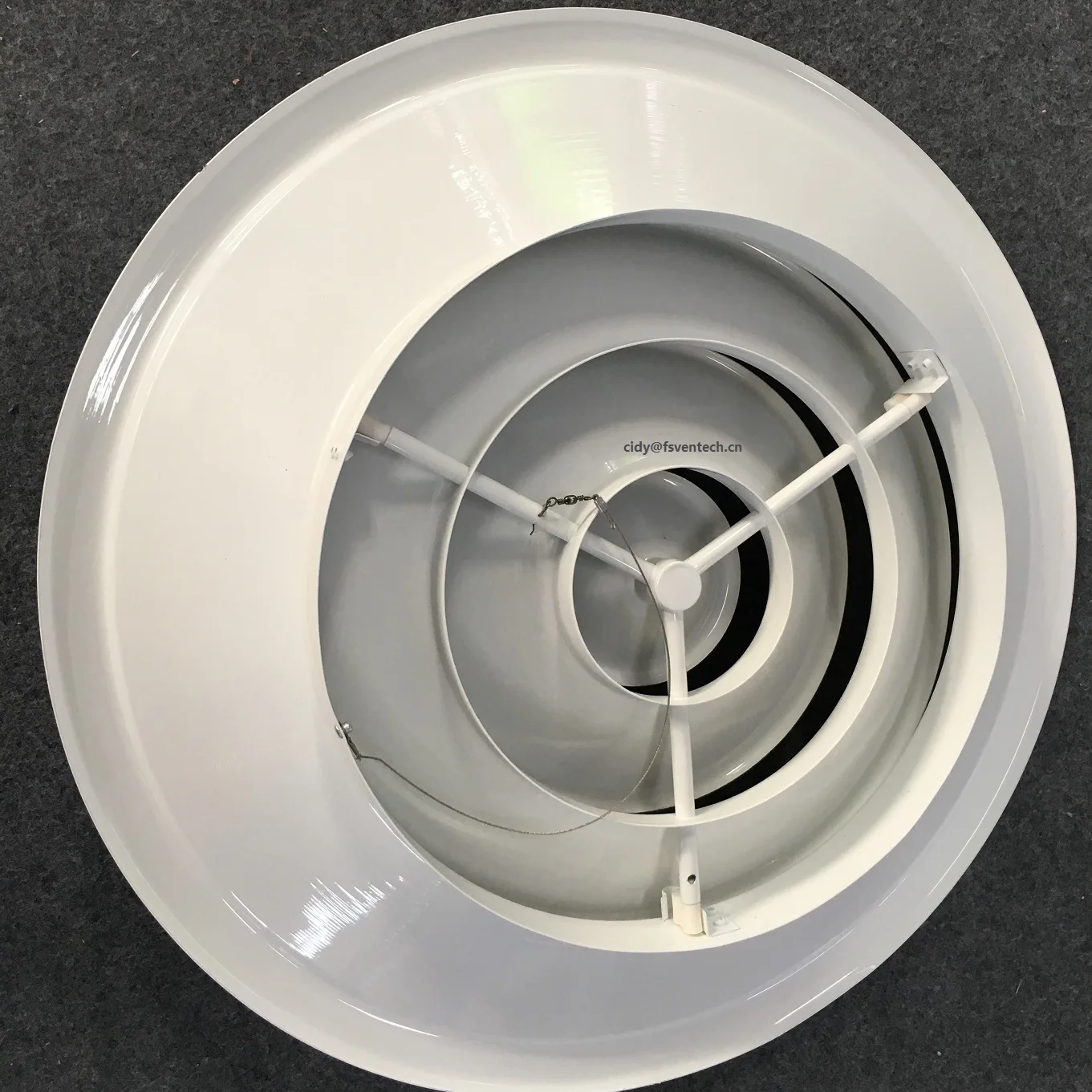 Round Air Circle Diffuser With Plastic Damper Aluminium Ceiling
