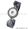 Fashion Diamond Jewelry Accessories Rhinestone Bangle Snap Leather Bracelet Button