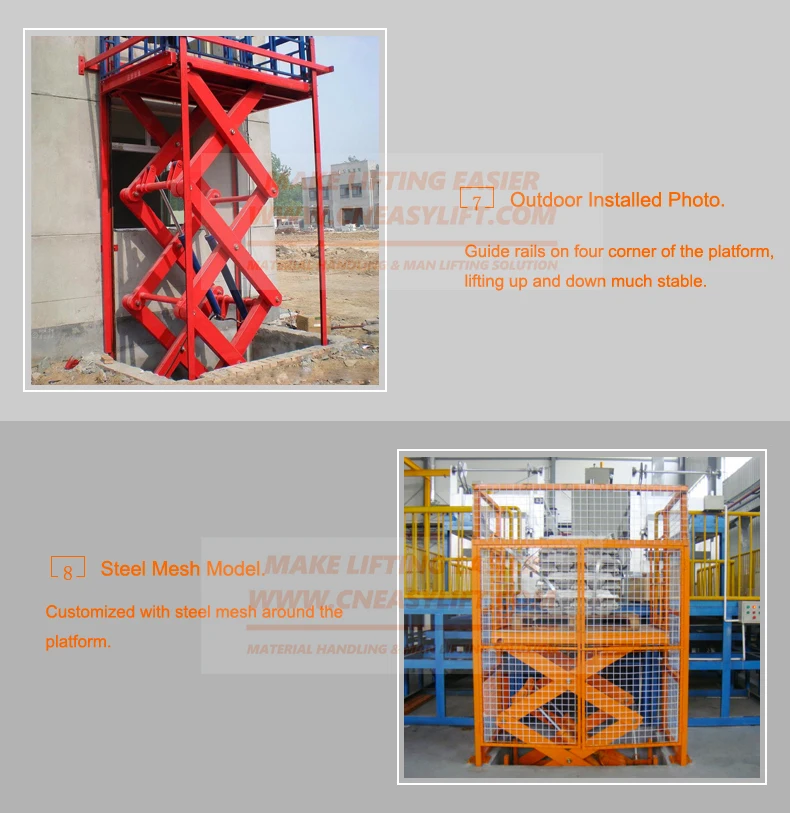 Warehouse Scissor Elevator Cargo Lift Elevator